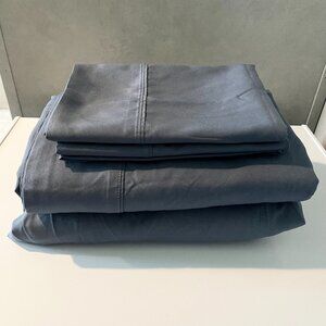 Like New Serta Smart Cool Super Soft Comfort Sheet Set King Bed Steel Blue NWOT
